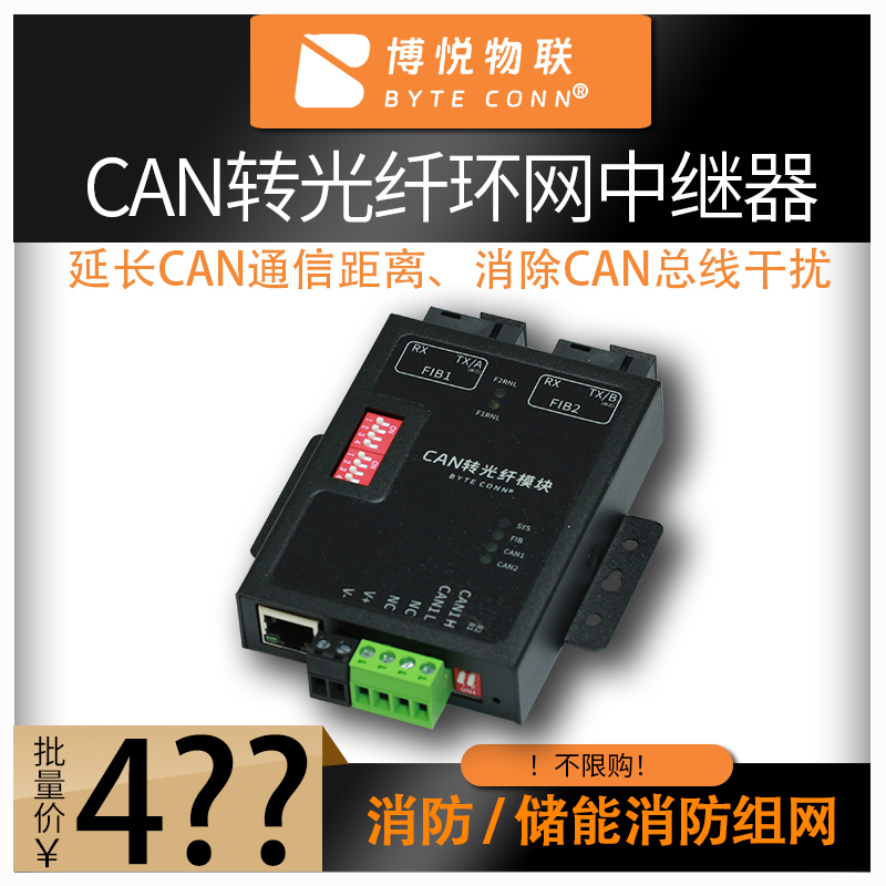 光纤转CAN（环网）网关